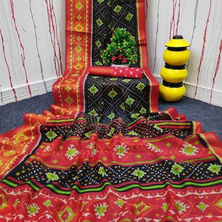 Post image Arkia Cotton Silk Saree With Golden Zari Border. Reseller What'sapp-+91 8238923571
