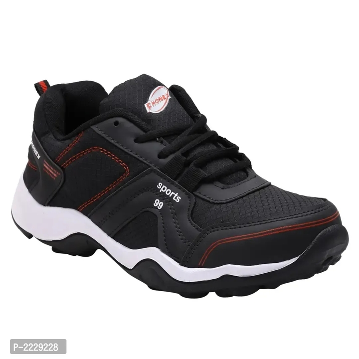 Black Self Design Lace Up Sports Running Shoes uploaded by business on 7/27/2023