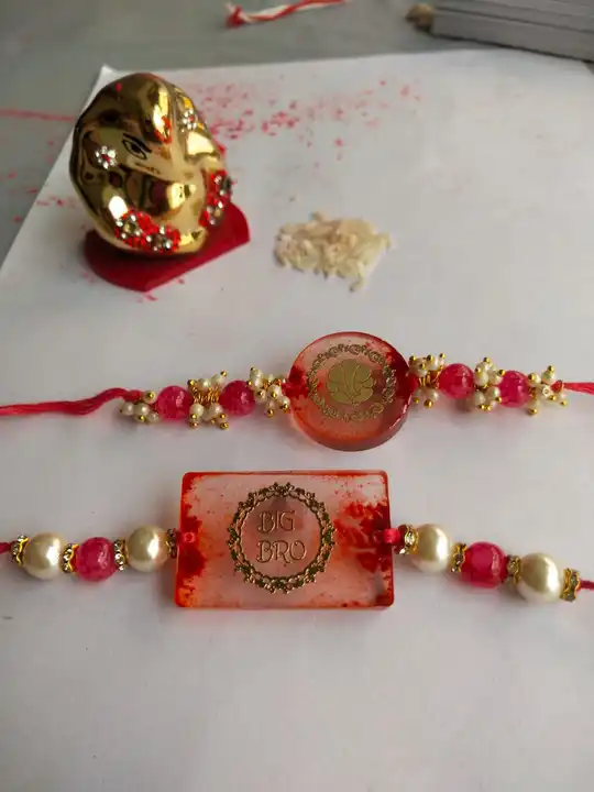 Post image I want 11-50 pieces of Laces, Needles, threads and Accessories at a total order value of 1000. I am looking for Resin Art Rakhi. Please send me price if you have this available.
