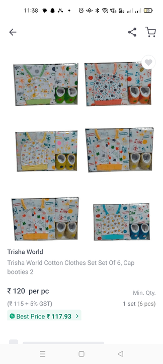 Infants baby gift set cap booties 2 pack of 6 pcs  uploaded by Tanvi enterprises on 7/27/2023
