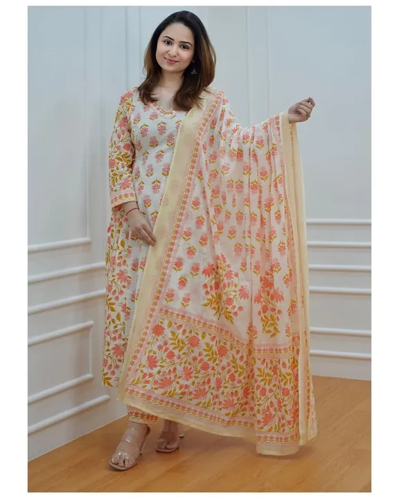 M/38,*  L/40,  XL/42,  *XXL/44,  3XL46, Cotton 60 60 Fabric  Printed Nayara Cut long Kurti  With pan uploaded by business on 7/27/2023