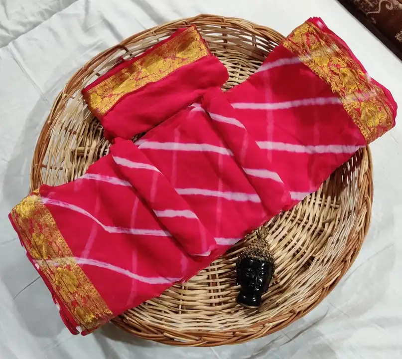 Today sale price 
Fabric-semi chiffon with all over zari border Saree*

*Jaipuri colour lahariya sar uploaded by Gotapatti manufacturer on 7/28/2023