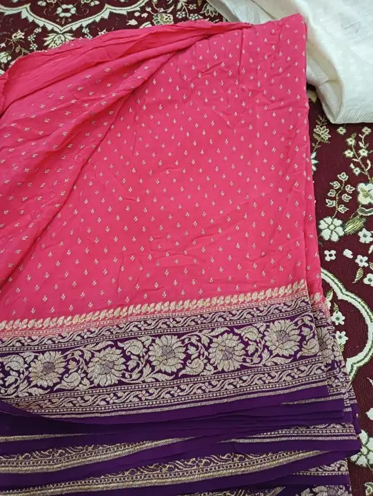 Pure Khaddi Crepe Silk Handloom Banarasi Saree from VVERSE Varanasi  uploaded by V'VERSE on 7/28/2023