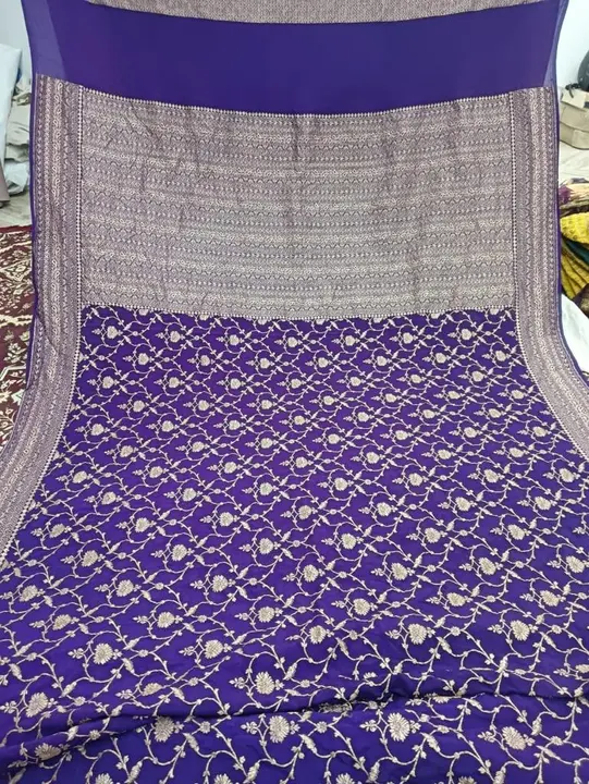Pure Khaddi Crepe Silk Handloom Banarasi Saree from VVERSE Varanasi  uploaded by V'VERSE on 7/28/2023