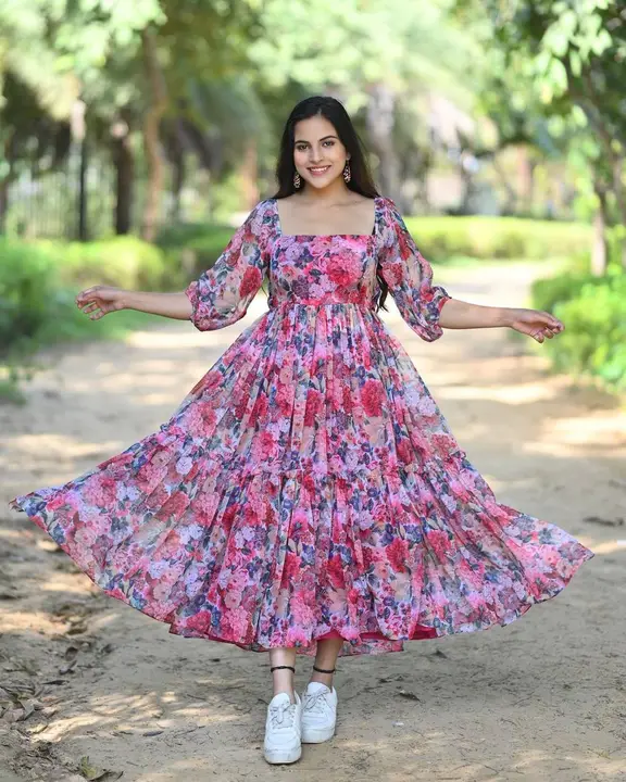 Sukhkarta Clothing Georgette  Floral Vibes Gown uploaded by Sukhkrta clothing  on 7/28/2023
