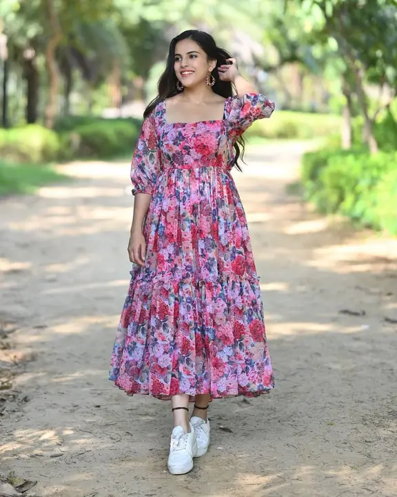 Sukhkarta Clothing Georgette  Floral Vibes Gown uploaded by Sukhkrta clothing  on 7/28/2023