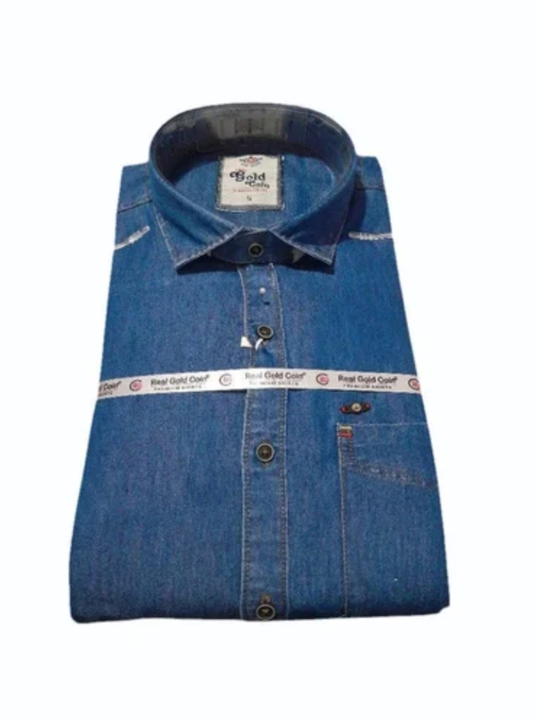 Men Blue plain Denim Shirt  uploaded by Bhawani garments on 7/28/2023