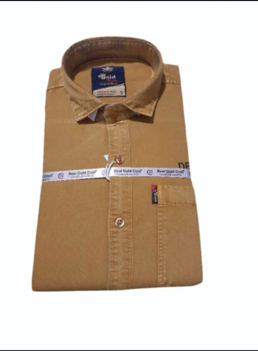 Men Mustard Denim Shirt single poket RFD uploaded by business on 7/28/2023