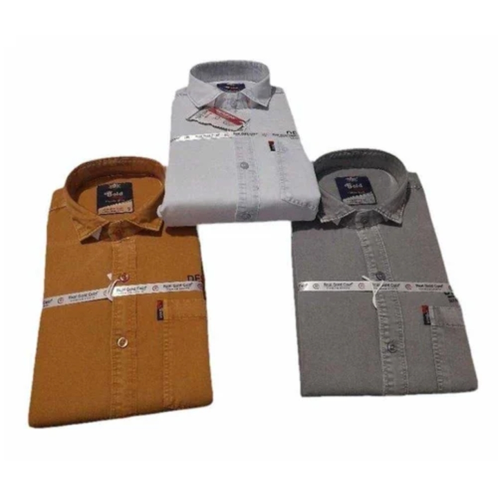 Men Mustard Denim Shirt single poket RFD uploaded by Bhawani garments on 7/28/2023