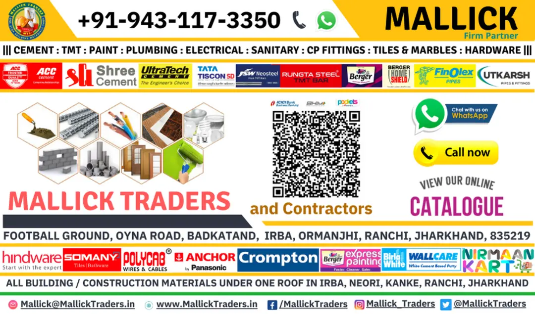 Visiting card store images of Mallick Traders