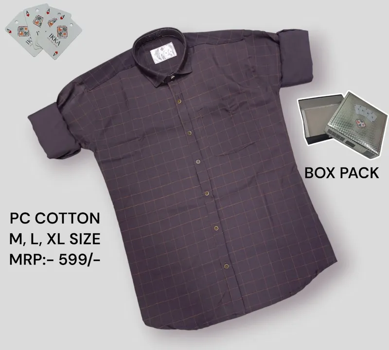 ♦️♣️1KKA♥️♠️ EXCLUSIVE BOX PACKING CHECKERED SHIRTS FOR MEN uploaded by Kushal Jeans, Indore on 7/28/2023
