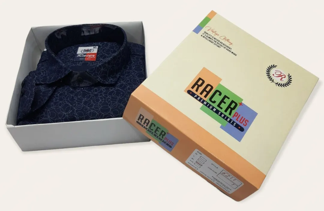 🏁🏁RACER PLUS🏁🏁(SUB BRAND OF 1KKA)
EXCLUSIVE PRINTED BOX PACK SHIRTS FOR MEN uploaded by Kushal Jeans, Indore on 7/28/2023