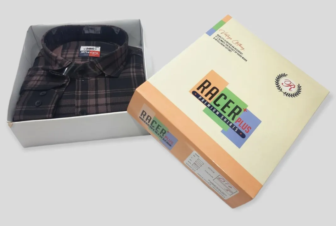 🏁🏁RACER PLUS🏁🏁(SUB BRAND OF 1KKA) EXCLUSIVE CHECKERED BOX PACK SHIRTS FOR MEN uploaded by Kushal Jeans, Indore on 7/28/2023