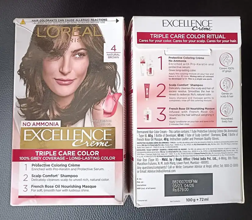 LOREAL EXCELLENCE 4 NO. MRP 679 uploaded by business on 7/28/2023