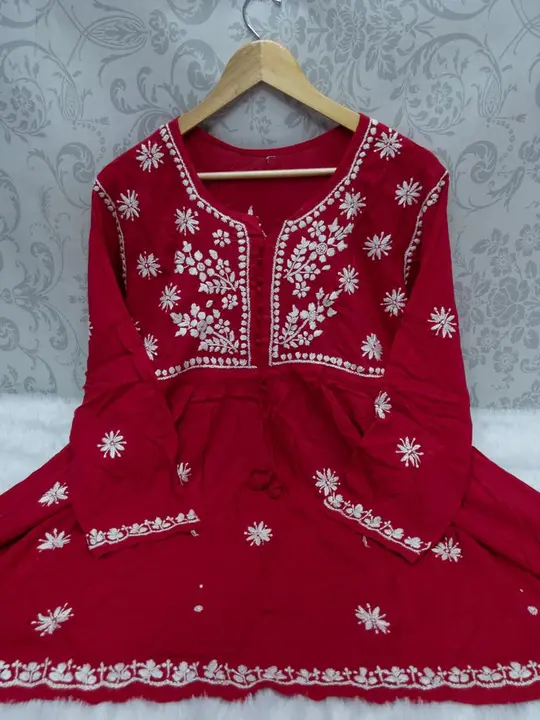 ChikanKari modal short gown uploaded by Red foxx Appreals  on 7/28/2023