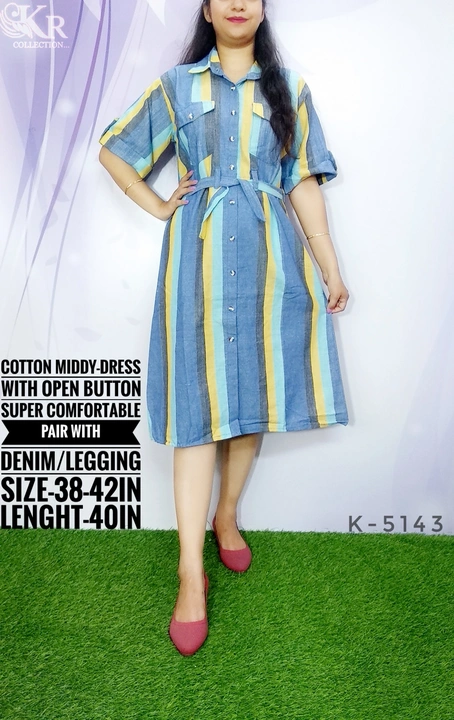 Cotton Middy dress uploaded by krishna radha collection on 7/28/2023
