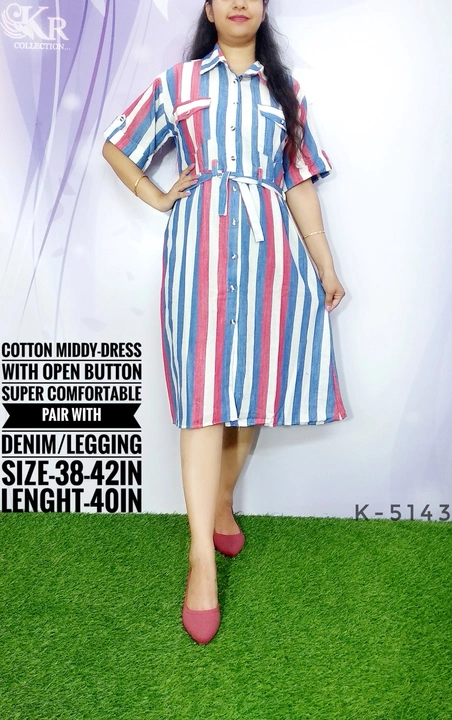 Cotton Middy dress uploaded by krishna radha collection on 7/28/2023