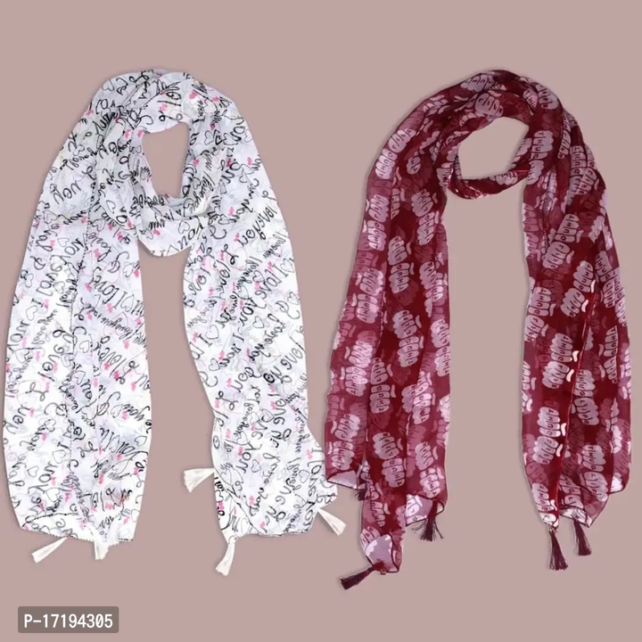Duobrii Women's Printed Georgette Fancy Stylish Stoles/Scarf-Pack Of 2 (B_C_13202389_Multi61_Free Si uploaded by AD Planet Bazaar on 7/28/2023