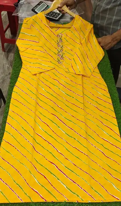 Lahriya fabric Kurti  uploaded by Aakarshankurtis on 7/28/2023