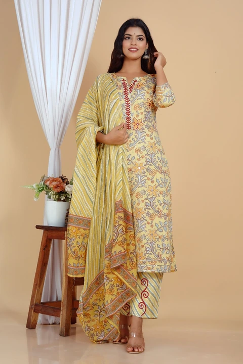 Kurti with pent and dupatta  uploaded by PANIHARI COLLECTION CENTRE on 7/28/2023