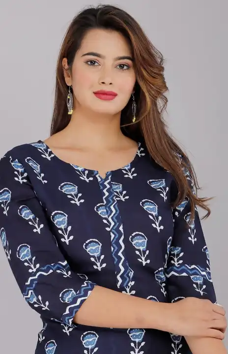 2 pcs Indigo printed kurti with pent  uploaded by PANIHARI COLLECTION CENTRE on 7/28/2023
