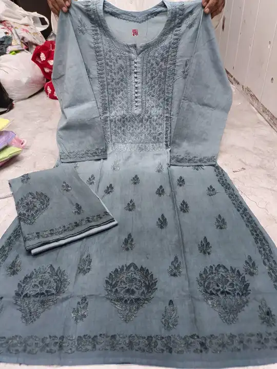 Mulcotton Lucknowi chikankari shaded dyed plazzo suits uploaded by Wahid & sons chikan arts on 7/28/2023