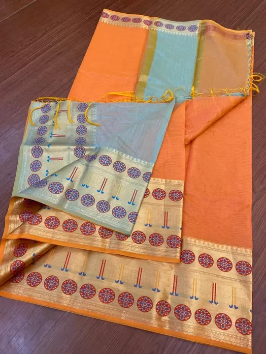 Banarasi cotton linen saree  uploaded by I.M.creation on 7/28/2023