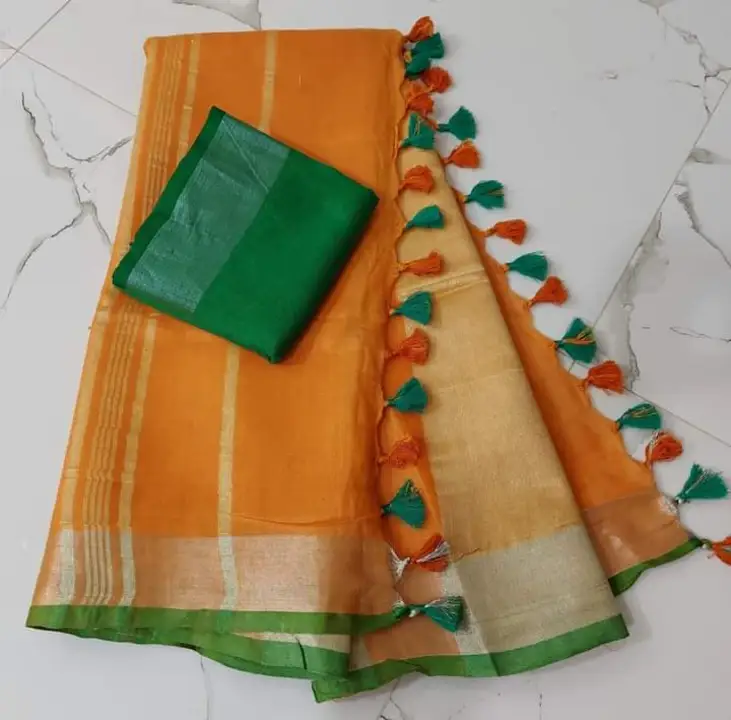 Pure Linen Saree uploaded by S Kumar Creations on 7/29/2023