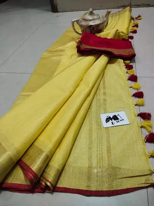 Pure Linen Saree uploaded by S Kumar Creations on 7/29/2023