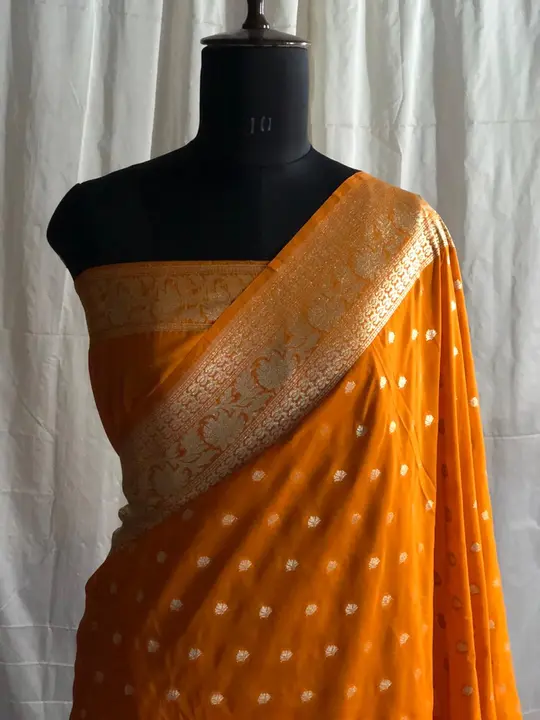 Gold Yellow Georgette Banarasi Saree  uploaded by V'VERSE on 7/29/2023