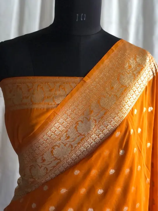 Gold Yellow Georgette Banarasi Saree  uploaded by V'VERSE on 7/29/2023