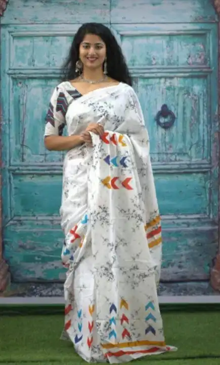 *👉 New launched  👈New arrival Hand Block Printed Pure Cotton mulmul sarees with blouse*

👉All sar uploaded by Aanvi fab on 7/29/2023