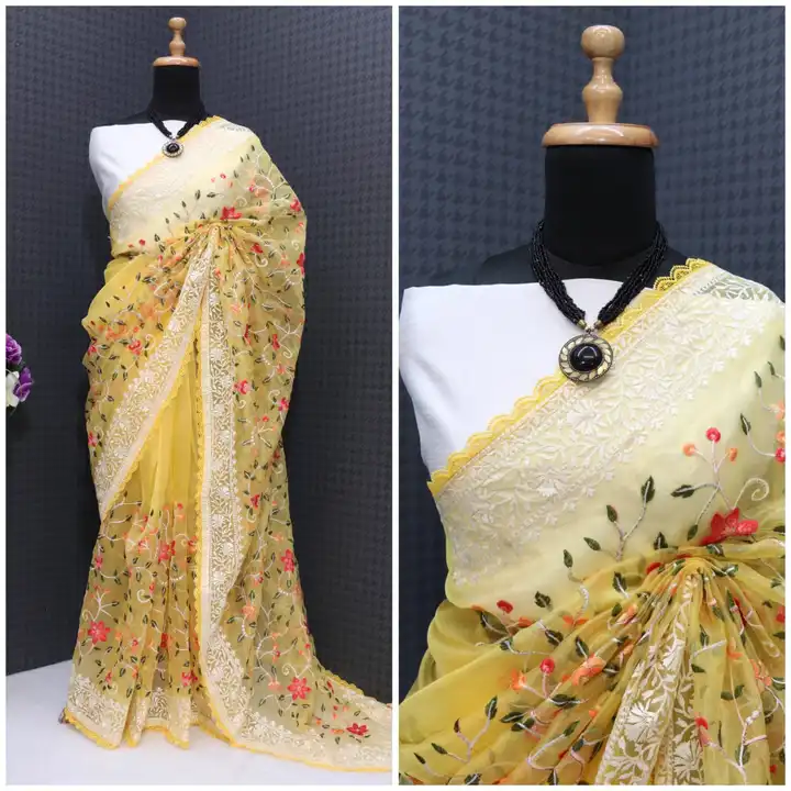 *New Arrivals 😍*
*Summer Bees 🔥*

*Pure soft organza silk saree with beautiful 6 needles threads h uploaded by Aanvi fab on 7/29/2023
