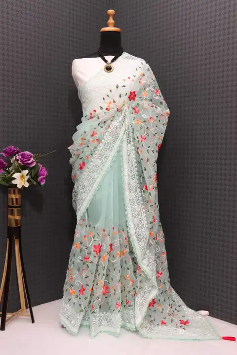 *New Arrivals 😍*
*Summer Bees 🔥*

*Pure soft organza silk saree with beautiful 6 needles threads h uploaded by Aanvi fab on 7/29/2023
