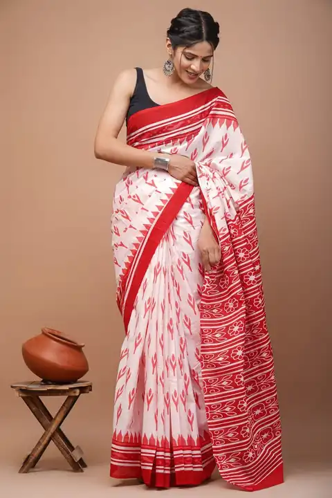 New cotton saree  uploaded by Bagru Hand Block Print Jaipur  on 7/29/2023