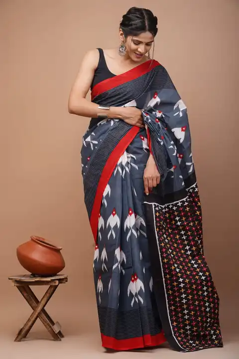 New cotton saree  uploaded by Bagru Hand Block Print Jaipur  on 7/29/2023