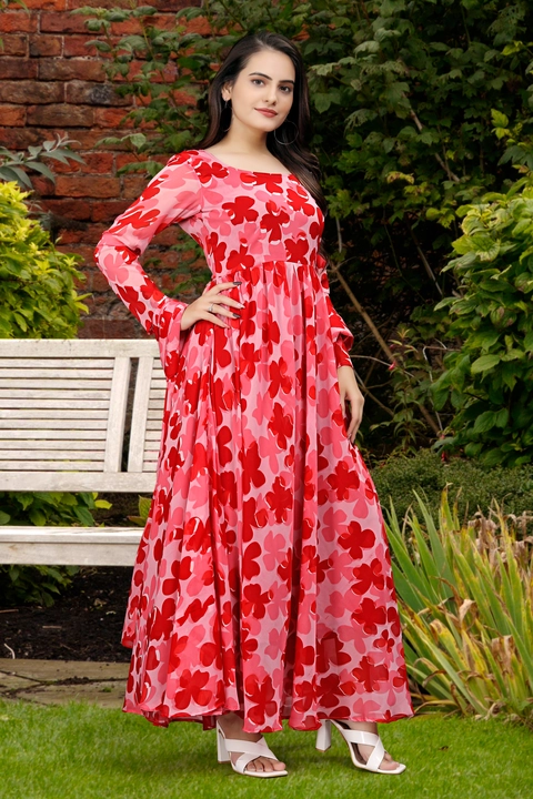 Check my new product called Printed Georgette Gown uploaded by 1 Place For All Fashion  on 7/29/2023