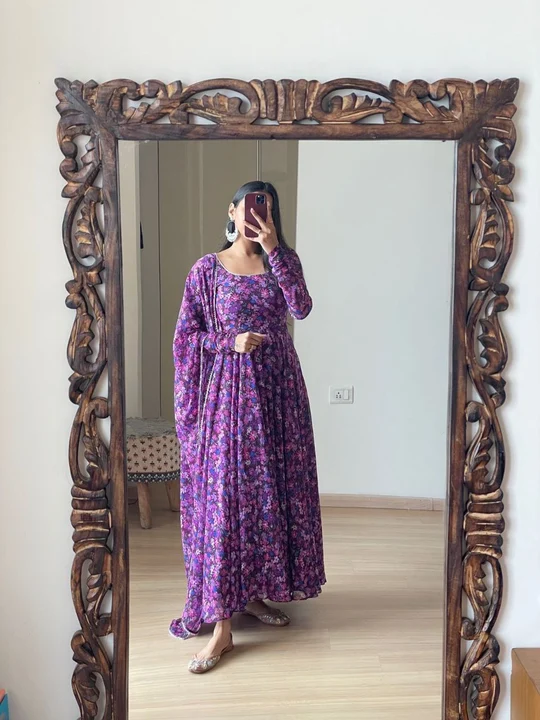 Sukhkarta Clothing Fox Georgotte Gown uploaded by Sukhkrta clothing  on 7/29/2023