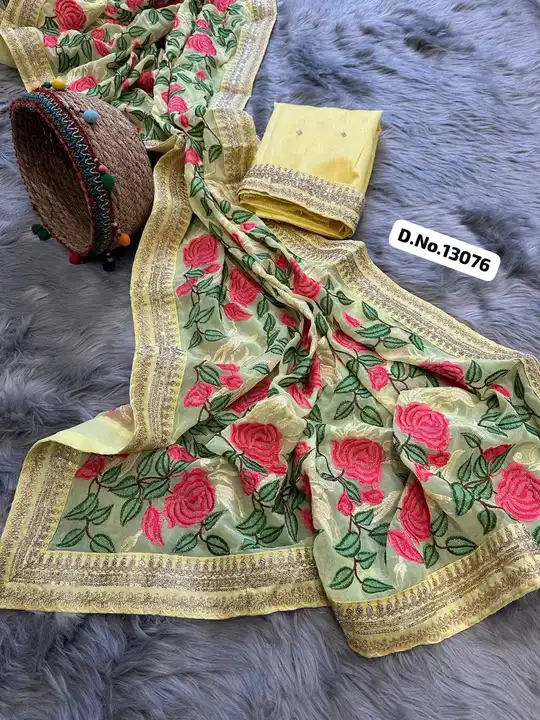 Exclusive Orgazna || 

*D.No.13076*

Vinny (₹) 1690/-

Pure Georgett silk  saree in a solid color wi uploaded by Maa Arbuda saree on 7/29/2023