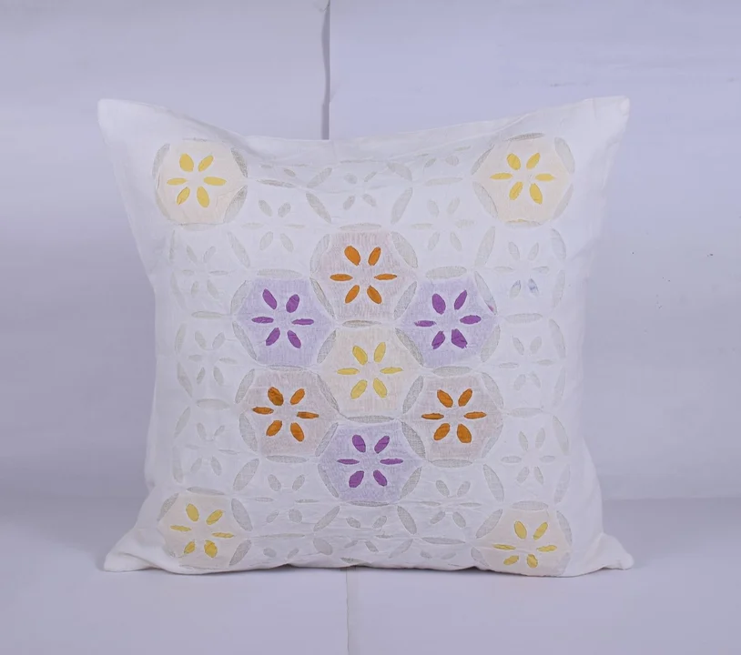 Applique cotton cushion cover 16x16 uploaded by Desert pastorale on 7/29/2023