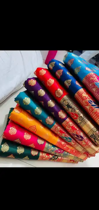 Banarasi silk Mina Kari sarees  uploaded by Shree Kuberji textile on 7/29/2023