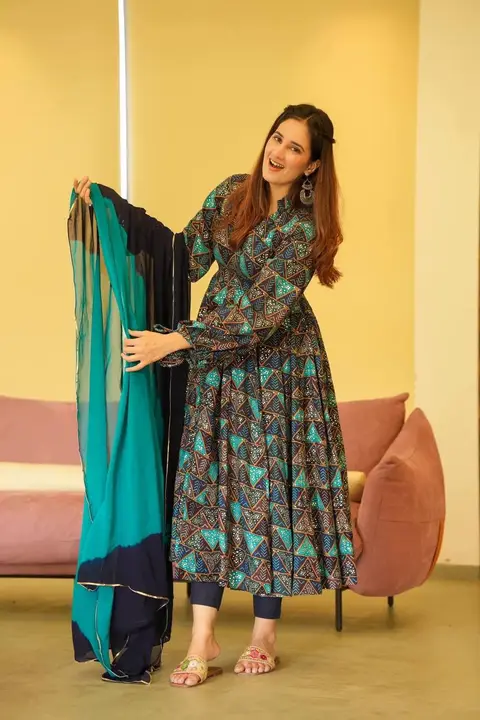 Sukhkarta Clothing Sky Blue Rayon Gown  uploaded by Sukhkrta clothing  on 7/29/2023