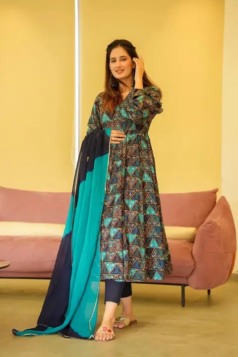 Sukhkarta Clothing Sky Blue Rayon Gown  uploaded by Sukhkrta clothing  on 7/29/2023