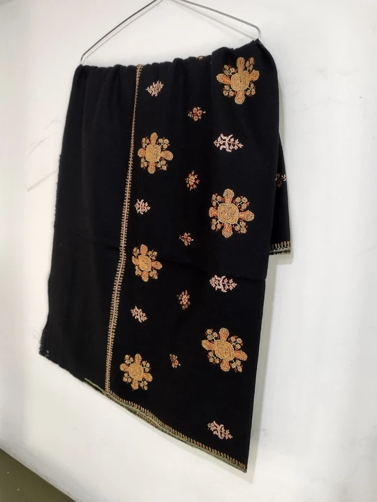 Black Pashmina Shawl with beautiful handwork uploaded by business on 7/29/2023