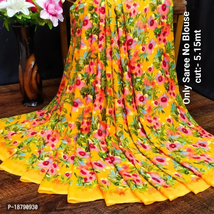 Georgette Florel Printed Sarees  uploaded by business on 7/29/2023