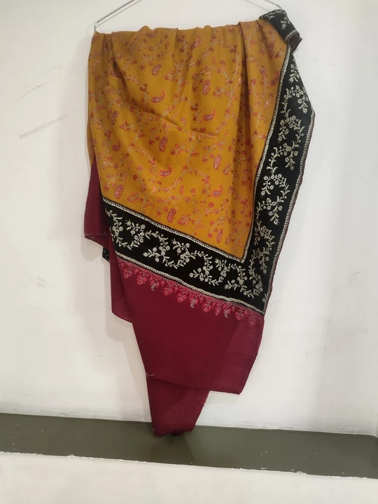 Orange pashmina shawl with beautiful handwork uploaded by Wani Kashmiri Shawls on 7/29/2023