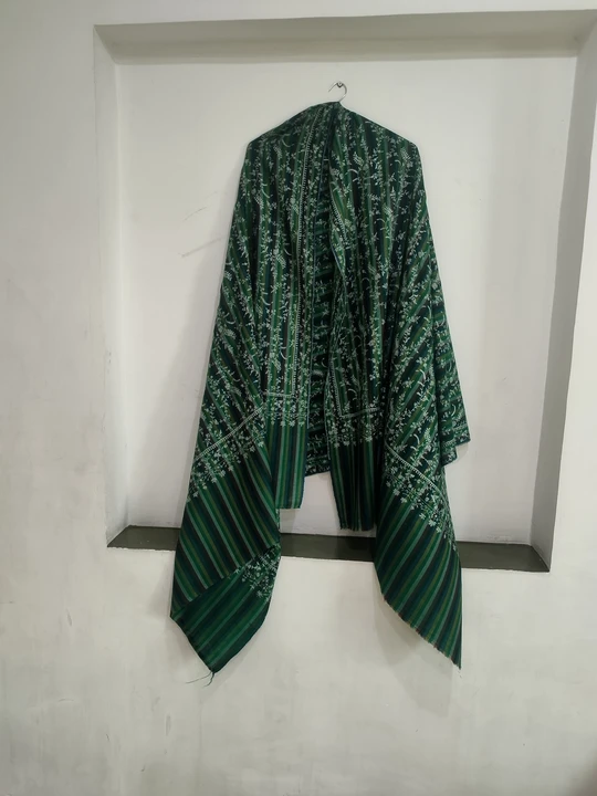 Green Pashmina shawl with beautiful handwork uploaded by business on 7/29/2023