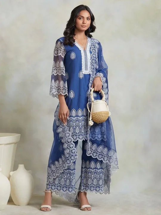 FANCY KURTI WITH PLAZO ✨💫(LC 987) uploaded by business on 7/29/2023