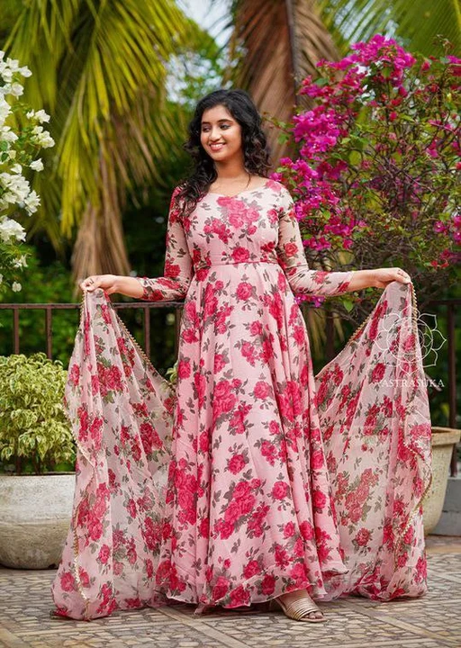 Sukhkarta Clothing Fox Georgette  Gown  uploaded by Sukhkrta clothing  on 7/29/2023