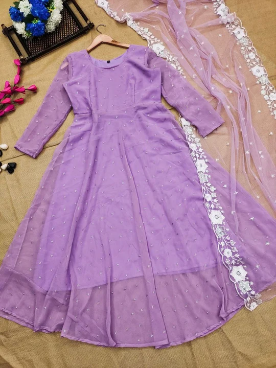 Sukhkarta Clothing Anarkali Georgette Gown  uploaded by Sukhkrta clothing  on 7/29/2023